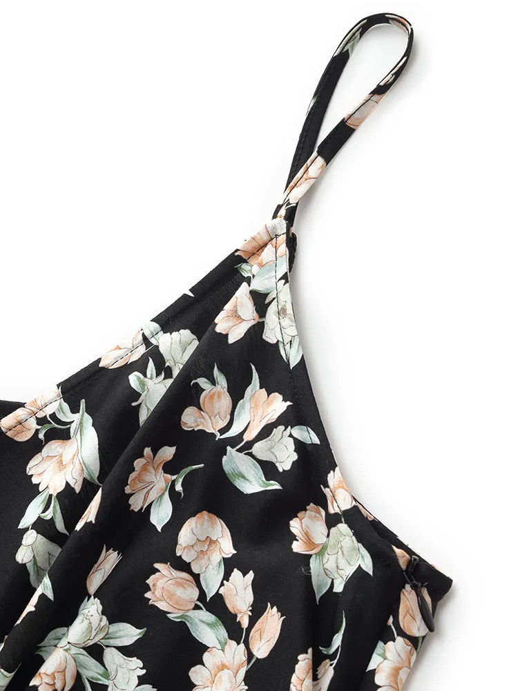100% Cotton Strap Maxi Dress And Lyocell Cardigan Two-Piece Set