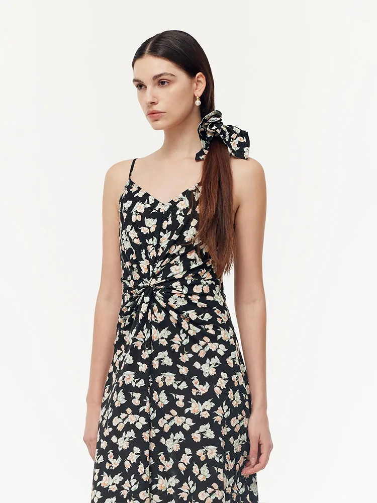 100% Cotton Strap Maxi Dress And Lyocell Cardigan Two-Piece Set