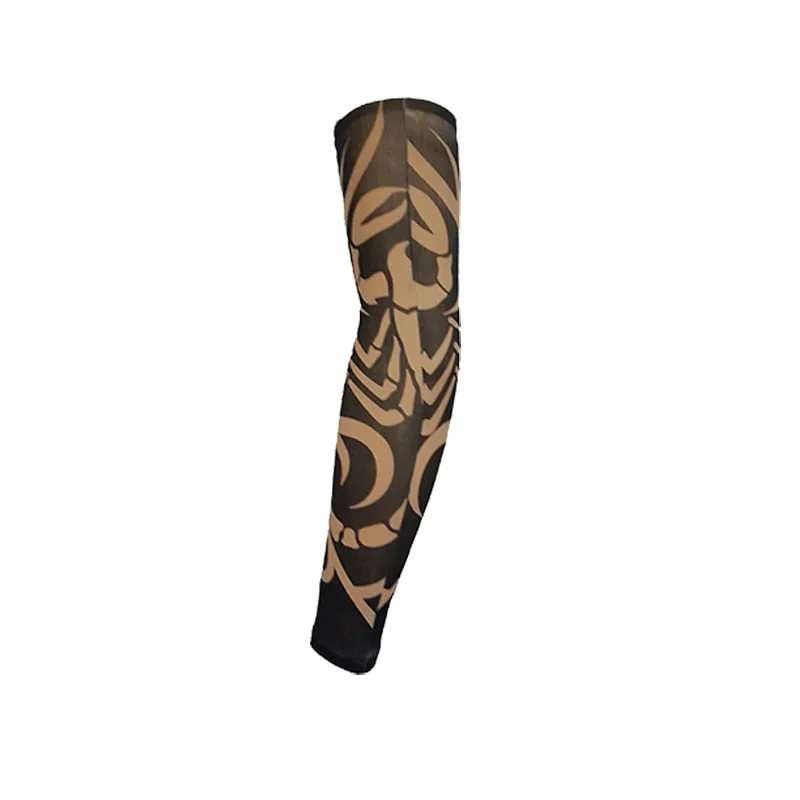 2 Pieces/lot Summer Fake Tattoo Arm Sleeves Fashion Men/Women Sunscreen Cycling Arm Sleeves Under T shirt Dress Stockings
