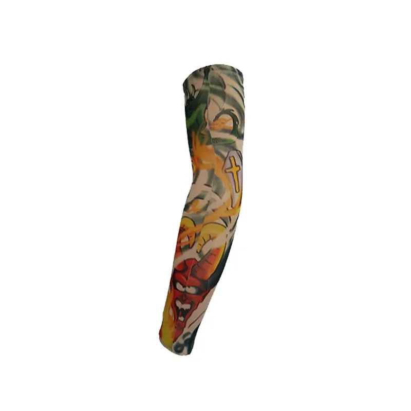 2 Pieces/lot Summer Fake Tattoo Arm Sleeves Fashion Men/Women Sunscreen Cycling Arm Sleeves Under T shirt Dress Stockings