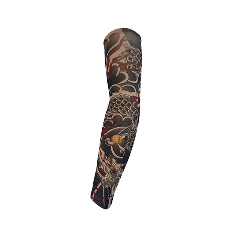 2 Pieces/lot Summer Fake Tattoo Arm Sleeves Fashion Men/Women Sunscreen Cycling Arm Sleeves Under T shirt Dress Stockings