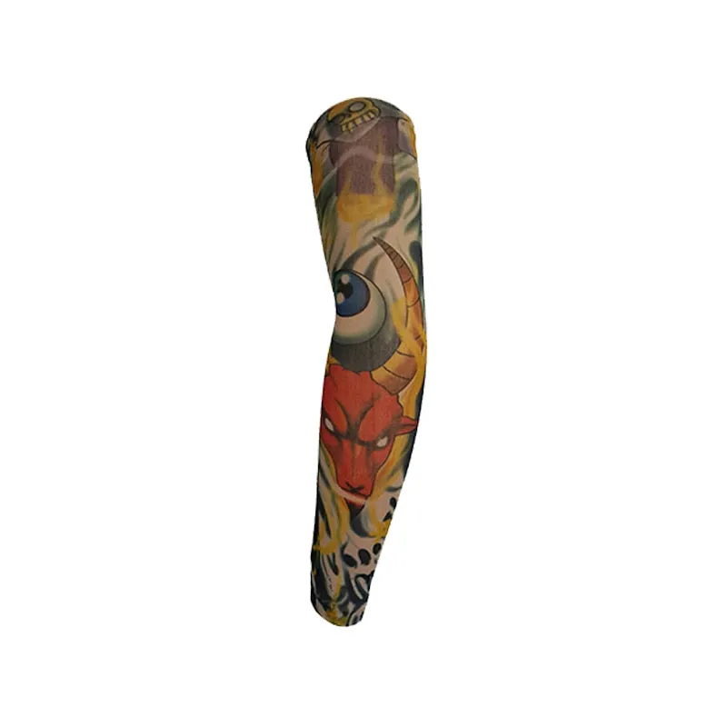 2 Pieces/lot Summer Fake Tattoo Arm Sleeves Fashion Men/Women Sunscreen Cycling Arm Sleeves Under T shirt Dress Stockings