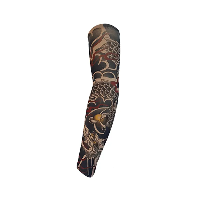 2 Pieces/lot Summer Fake Tattoo Arm Sleeves Fashion Men/Women Sunscreen Cycling Arm Sleeves Under T shirt Dress Stockings