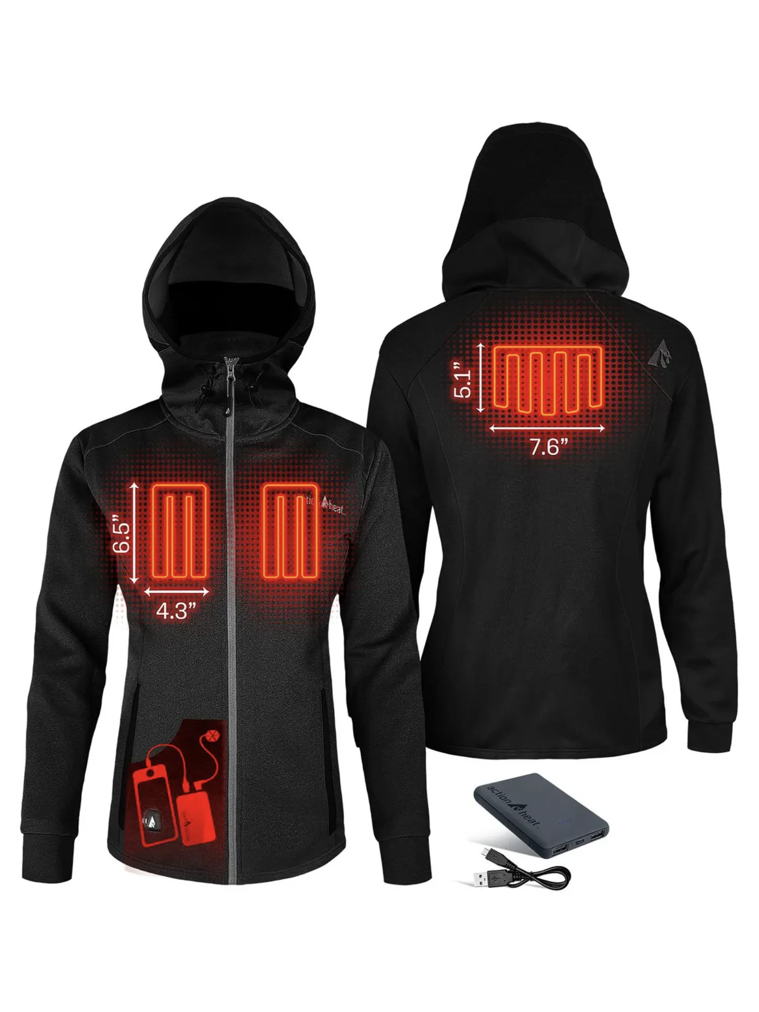 ActionHeat 5V Battery Heated Slim Fit Hoodie - Women's