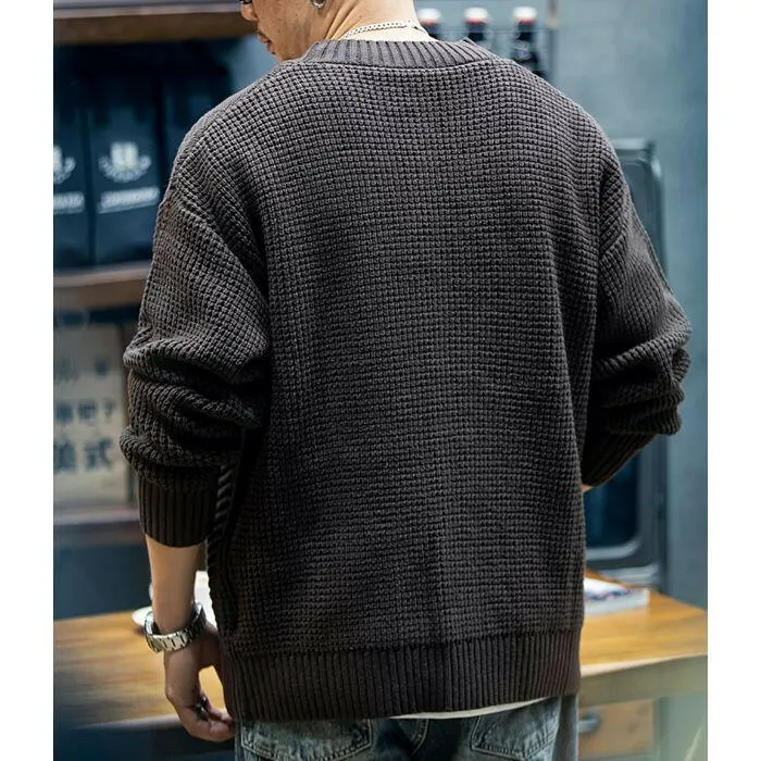 American Heavy V-neck Knit Cardigan P0397