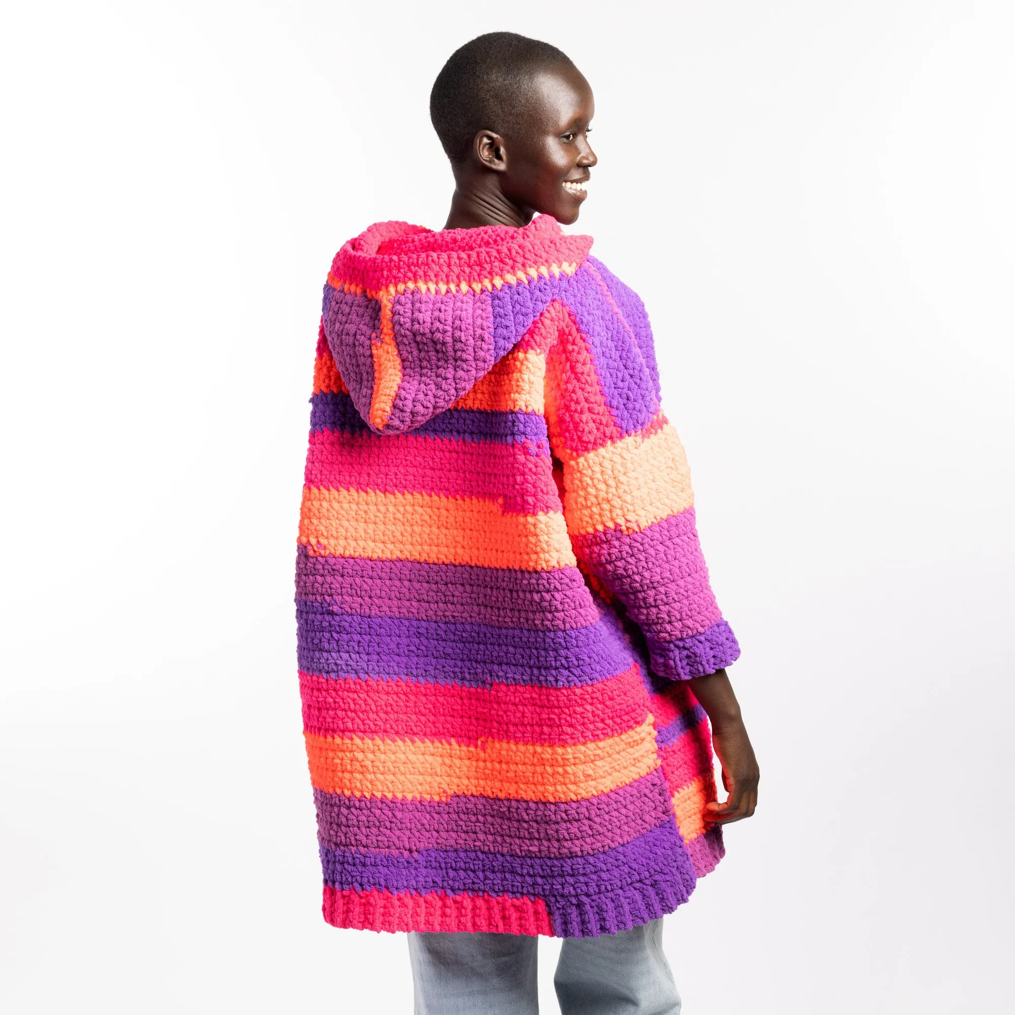 Bernat Supersized Stripy & Snug Crochet Hoodie