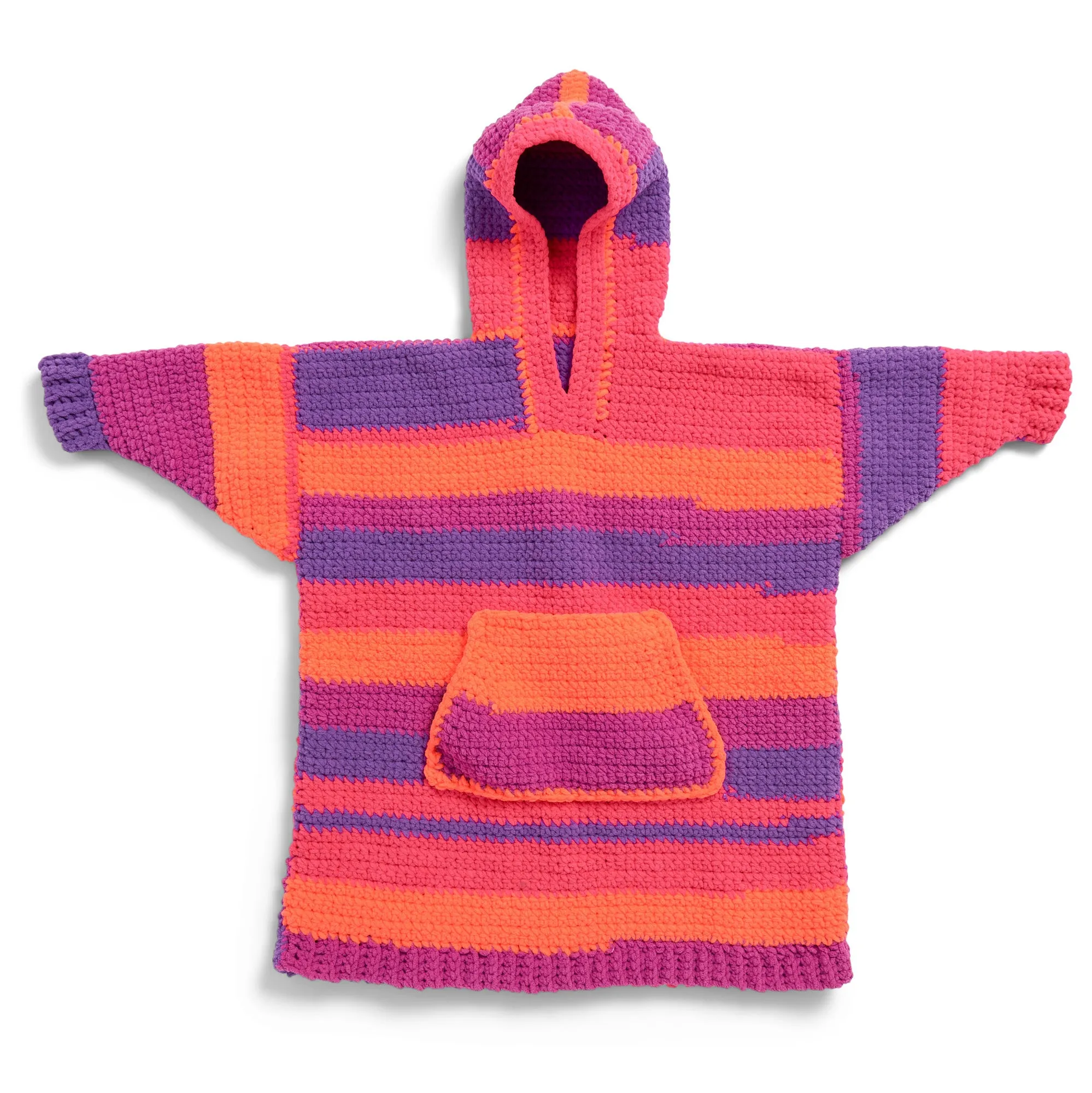 Bernat Supersized Stripy & Snug Crochet Hoodie