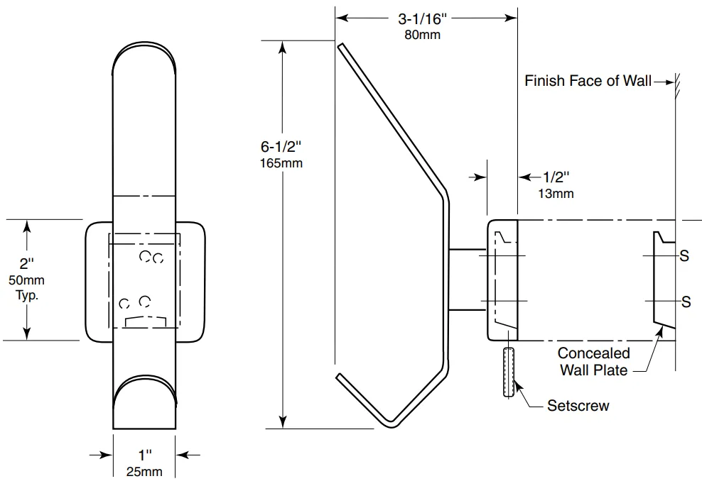 Bobrick B-682 Bright Stainless Steel Coat Hooks
