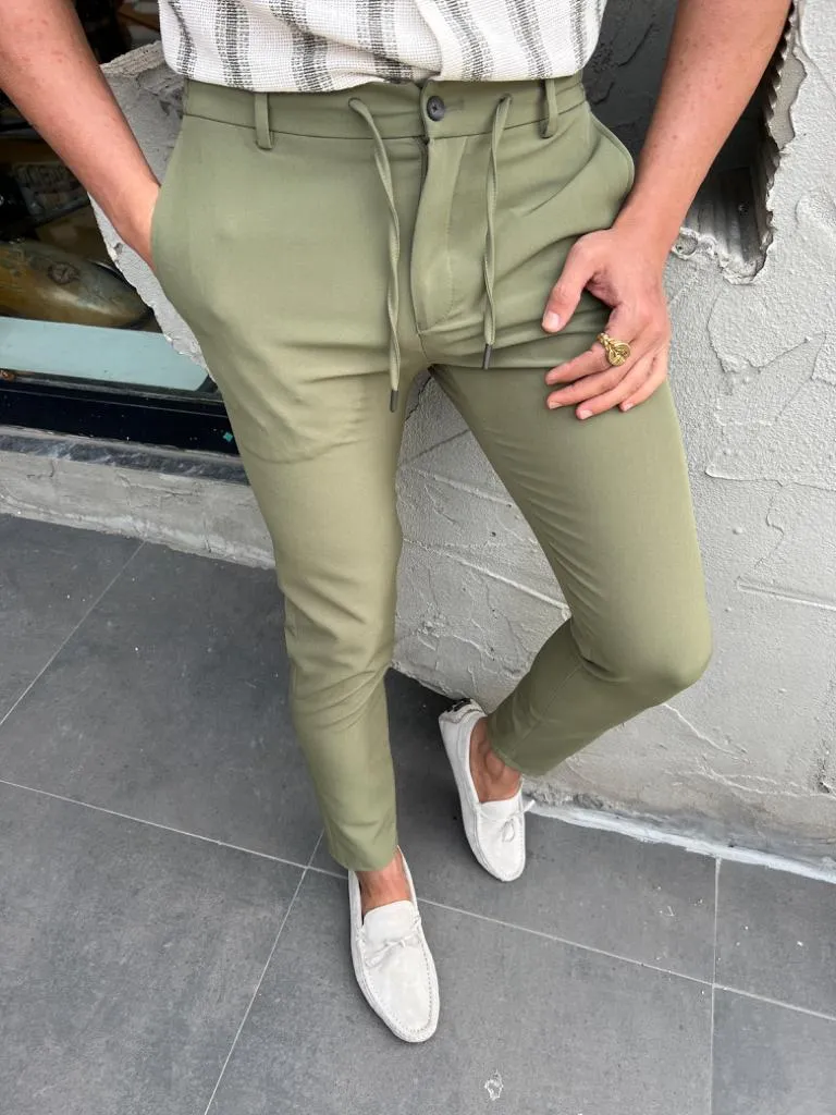 Bojoni Magri Slim Fit Khaki Joggers Pants