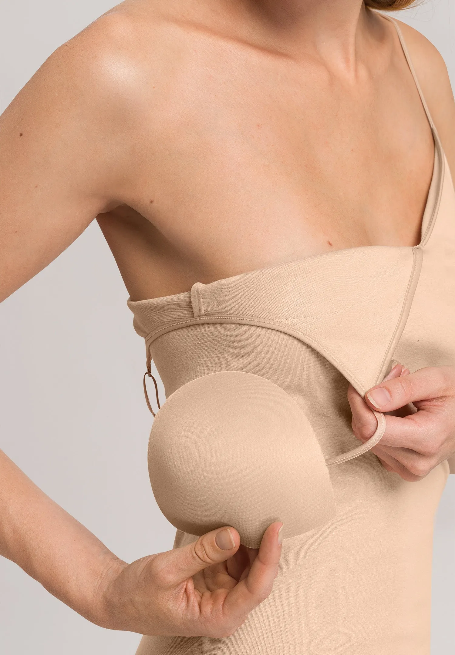 Cotton Seamless Padded Cotton Camisole | Beige 71605-274