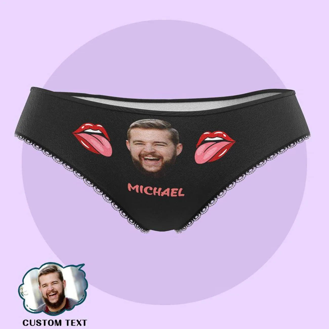 Custom Underwear with Face, Custom Photo Underwear, Underwear for Boyfriend with Face
