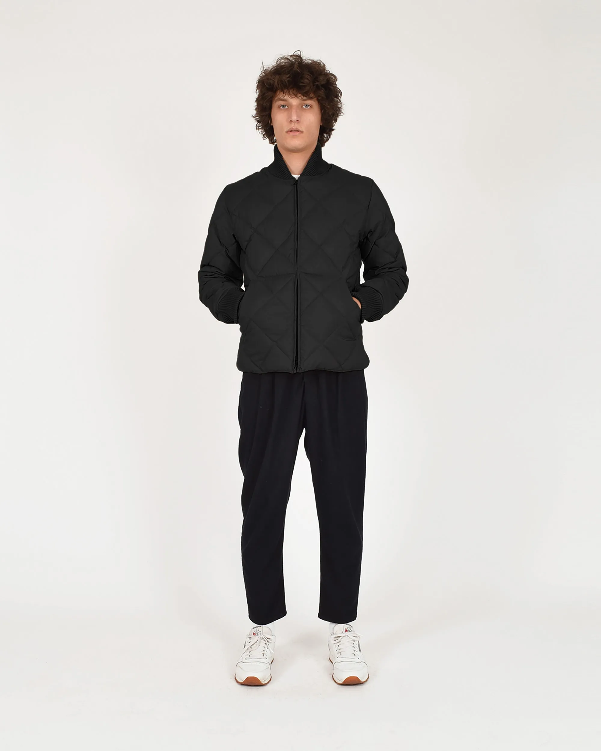 Diagonal Quilt Sweater - Black (Final Sale)