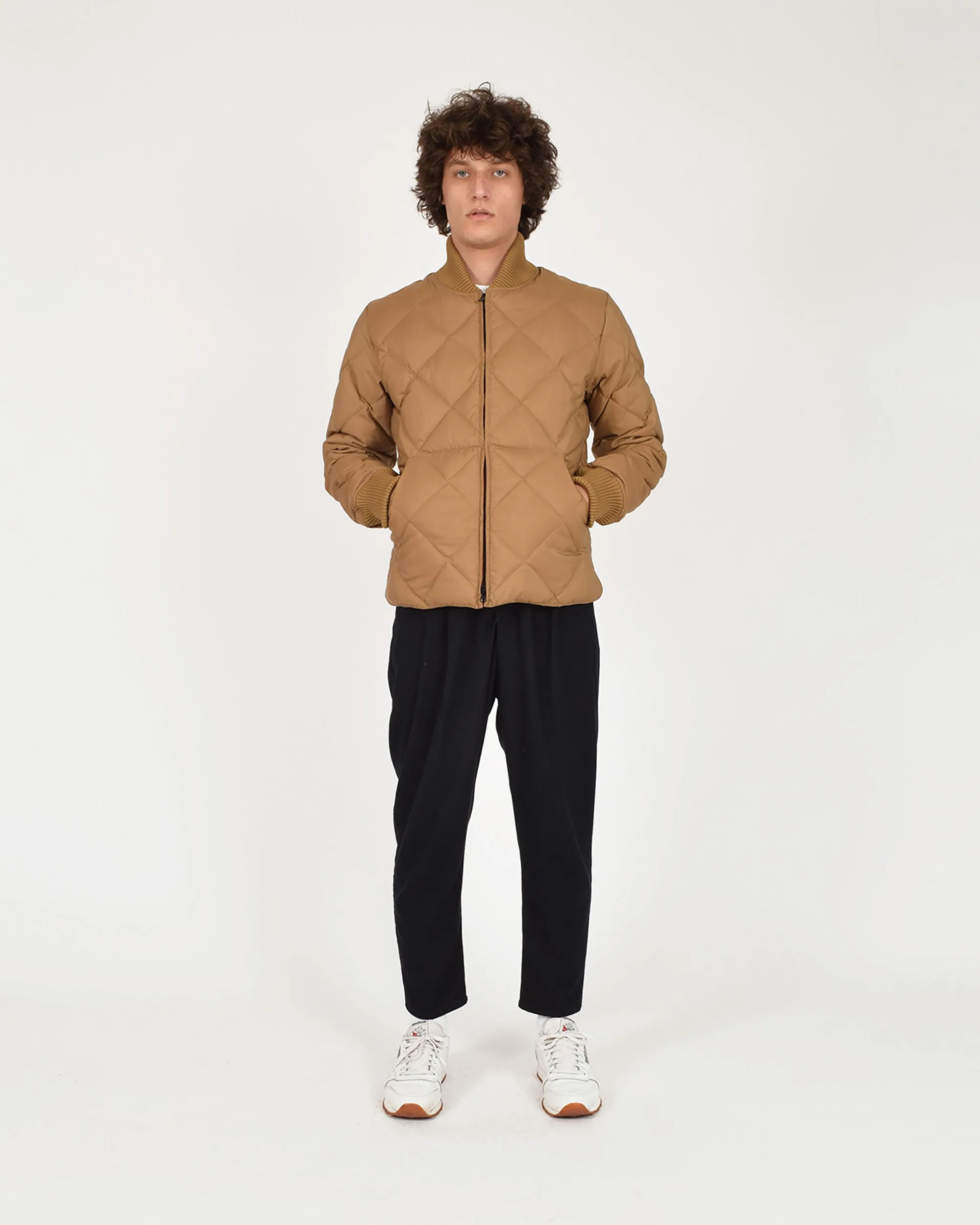 Diagonal Quilt Sweater - Tan (Final Sale)