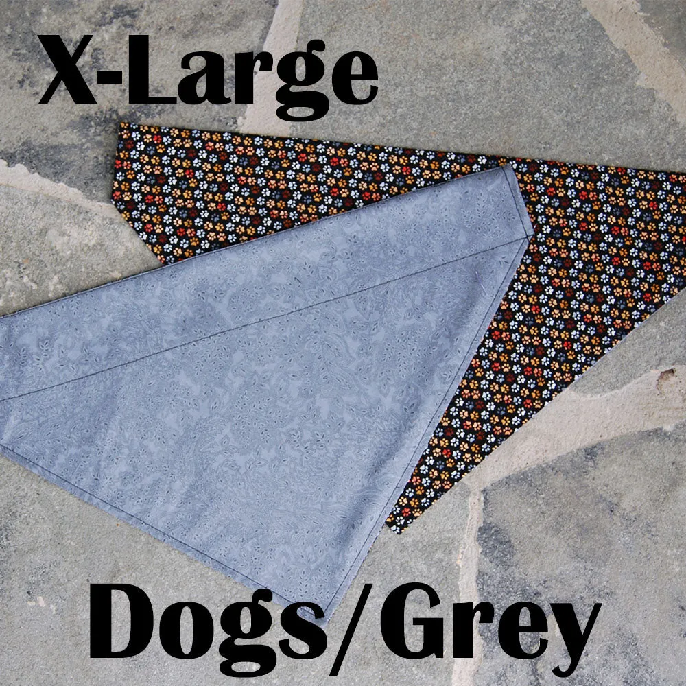 Dog Scarf - Dog Paws/Gray