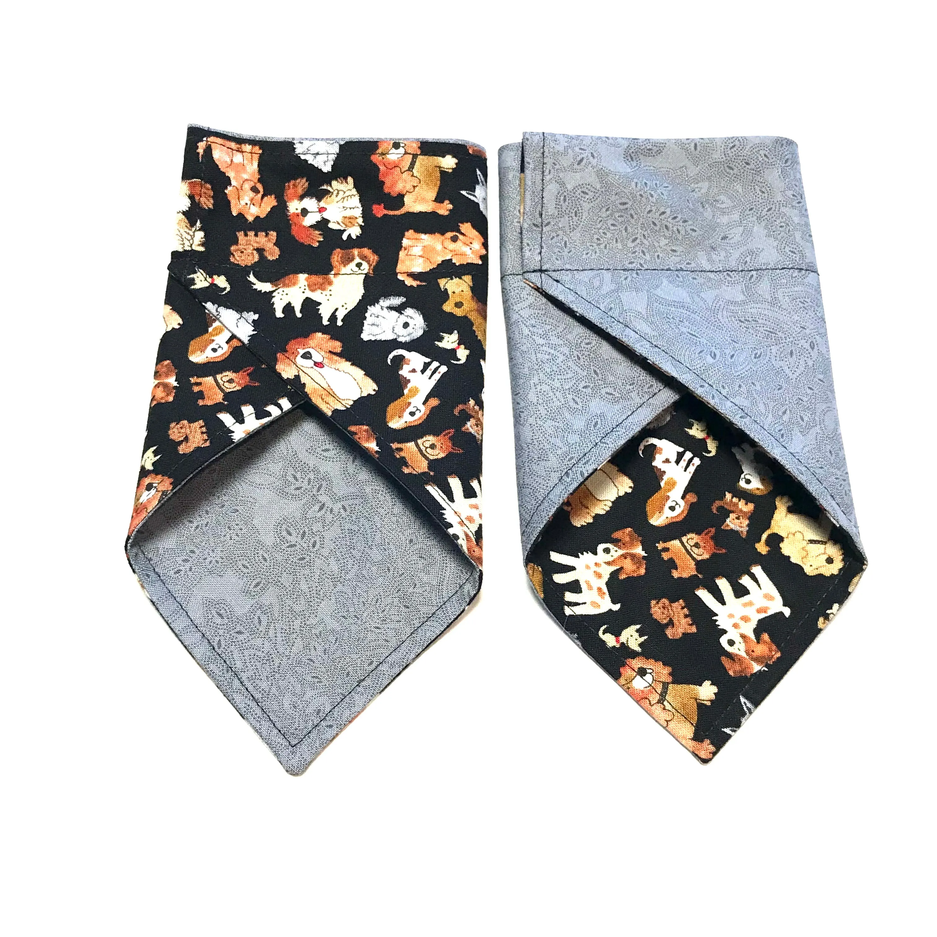 Dog Scarf - Dog Paws/Gray