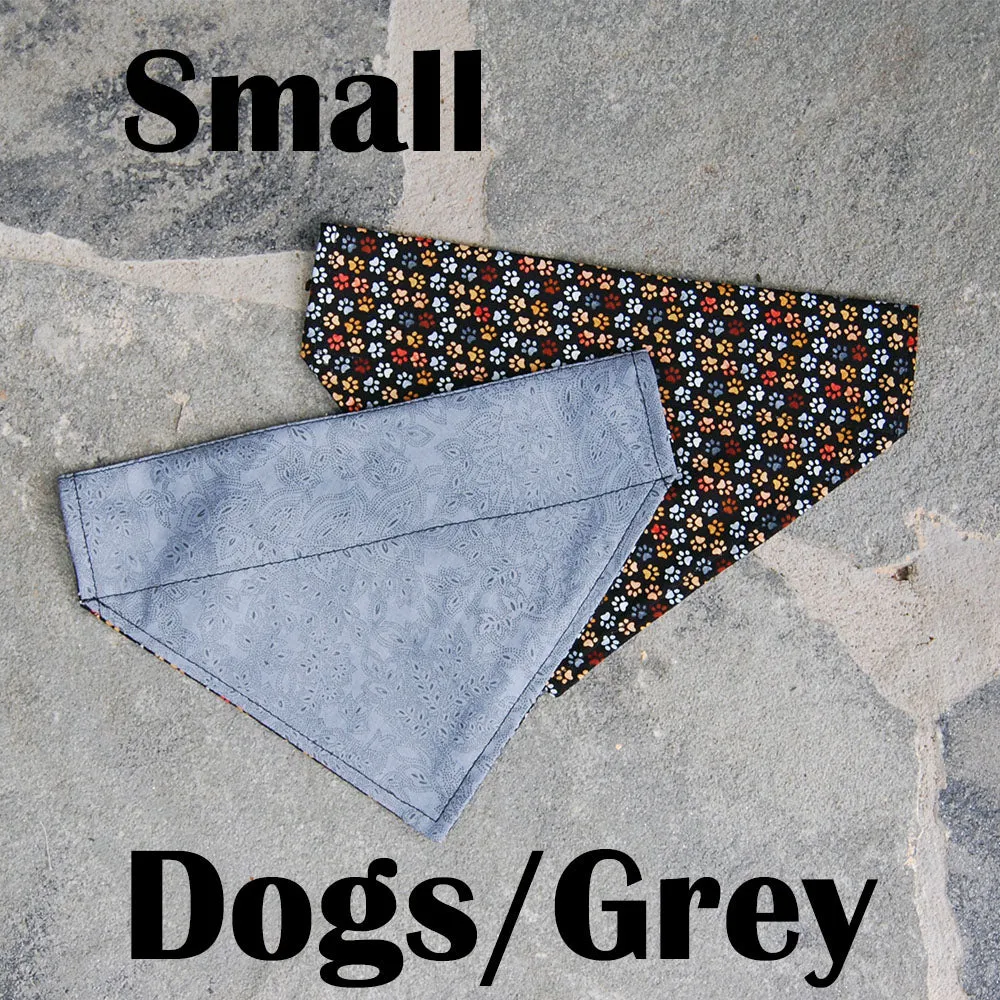Dog Scarf - Dog Paws/Gray