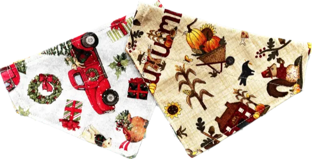 Dog Scarf - Red Truck/Autumn