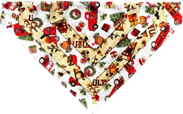 Dog Scarf - Red Truck/Autumn
