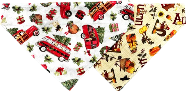 Dog Scarf - Red Truck/Autumn