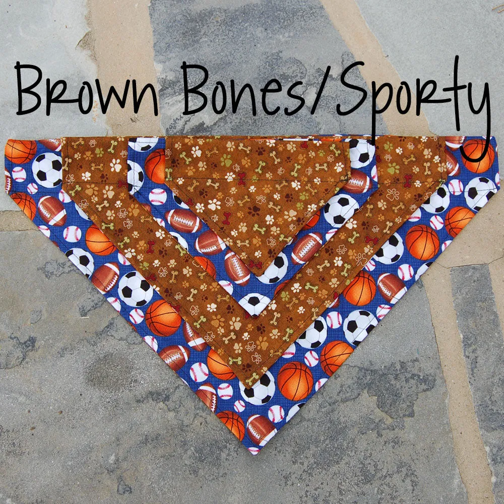 Dog Scarf - Sporty/Brown Bone