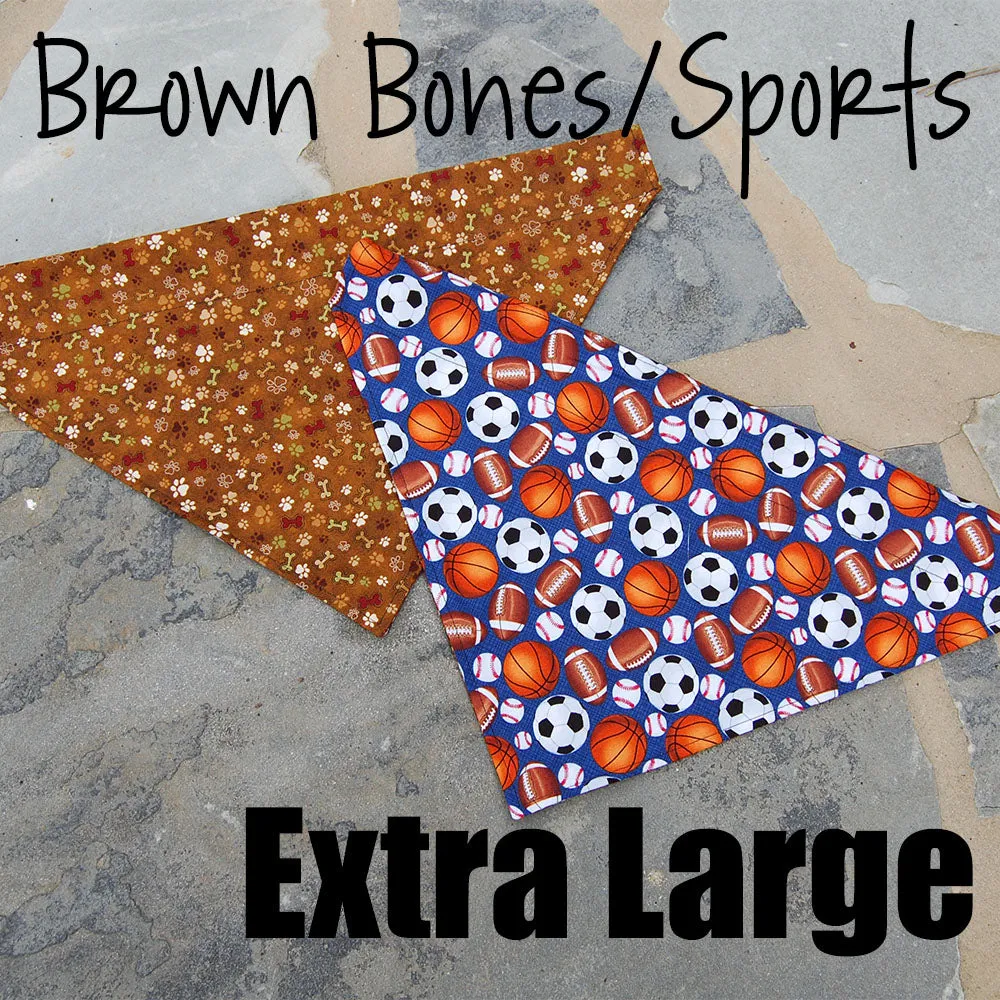 Dog Scarf - Sporty/Brown Bone