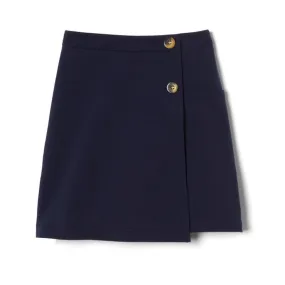 Double Button Stretch Scooter -Navy