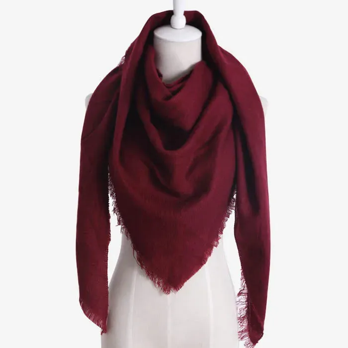 elvesmall New Fashion Winter Warm Triangle Scarf For Women Pashmina Shawl Cashmere Plaid Scarves Blanket Shawls Scarf Female Stole