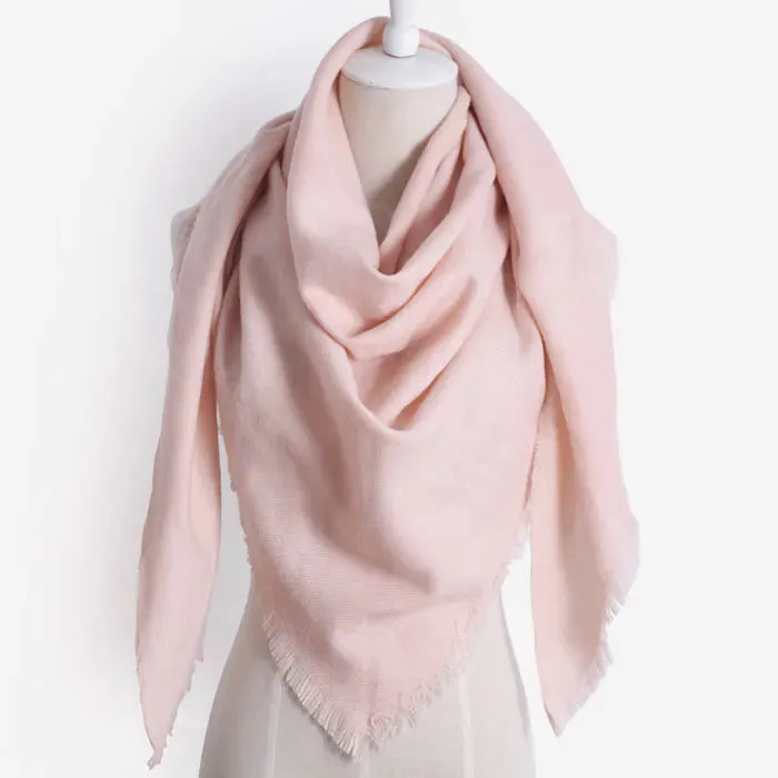 elvesmall New Fashion Winter Warm Triangle Scarf For Women Pashmina Shawl Cashmere Plaid Scarves Blanket Shawls Scarf Female Stole