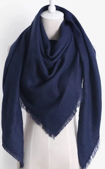 elvesmall New Fashion Winter Warm Triangle Scarf For Women Pashmina Shawl Cashmere Plaid Scarves Blanket Shawls Scarf Female Stole