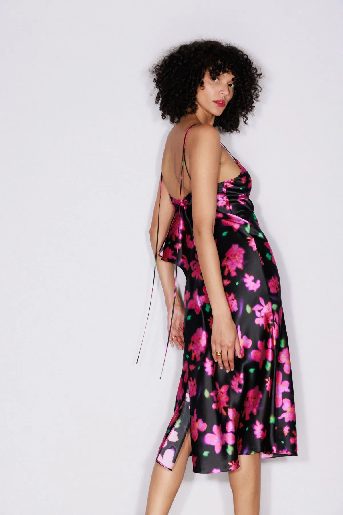 Emma Slip Dress - Neon Flower