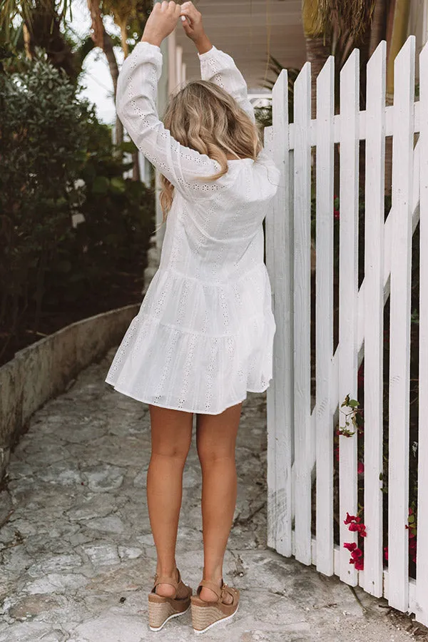 Excited For Paradise Eyelet Dress in White
