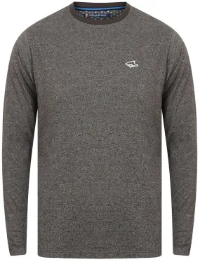 Highgate Long Sleeve Top in Asphalt Grey Fleck - Le Shark