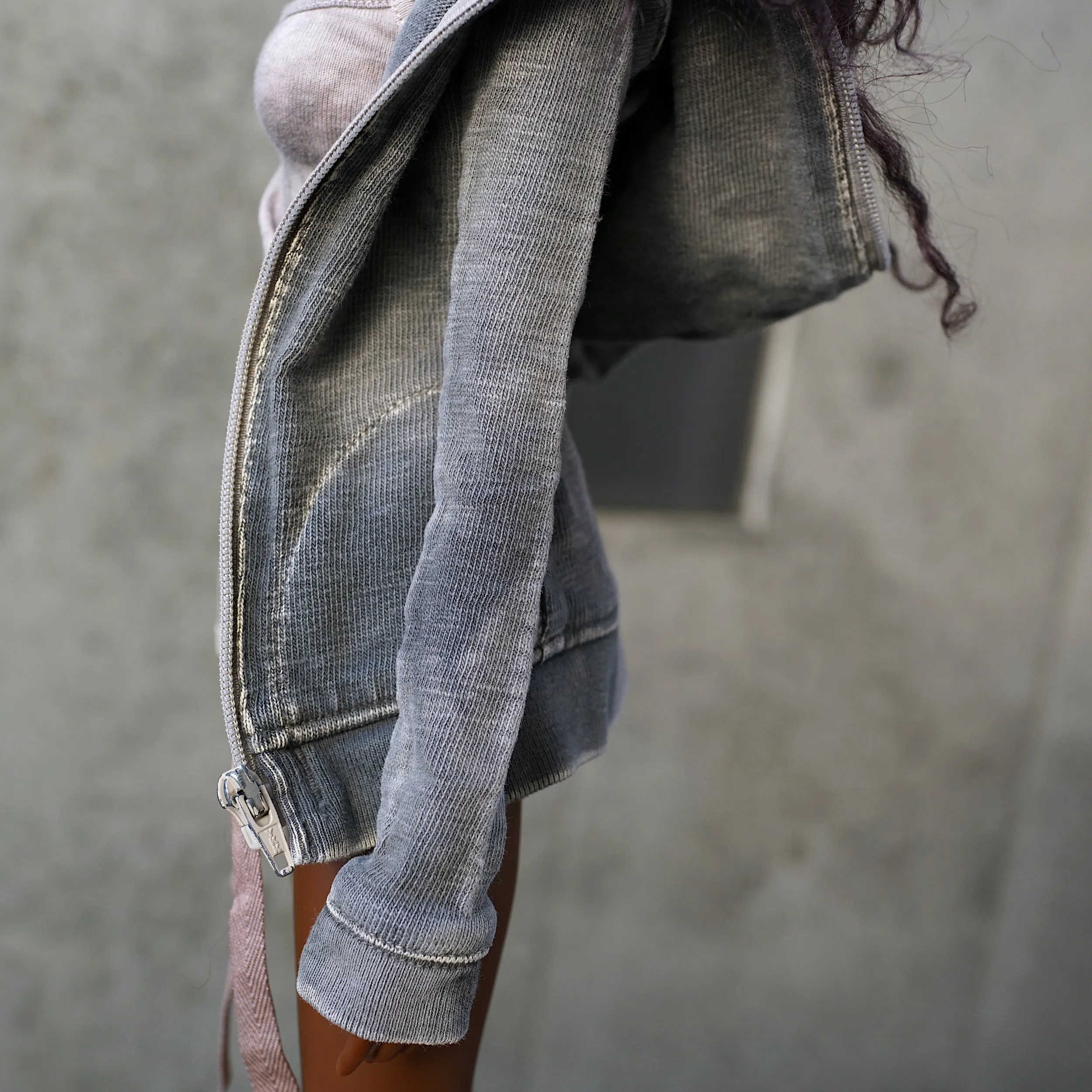 Hooded Zip Cardigan (Ash Gray)