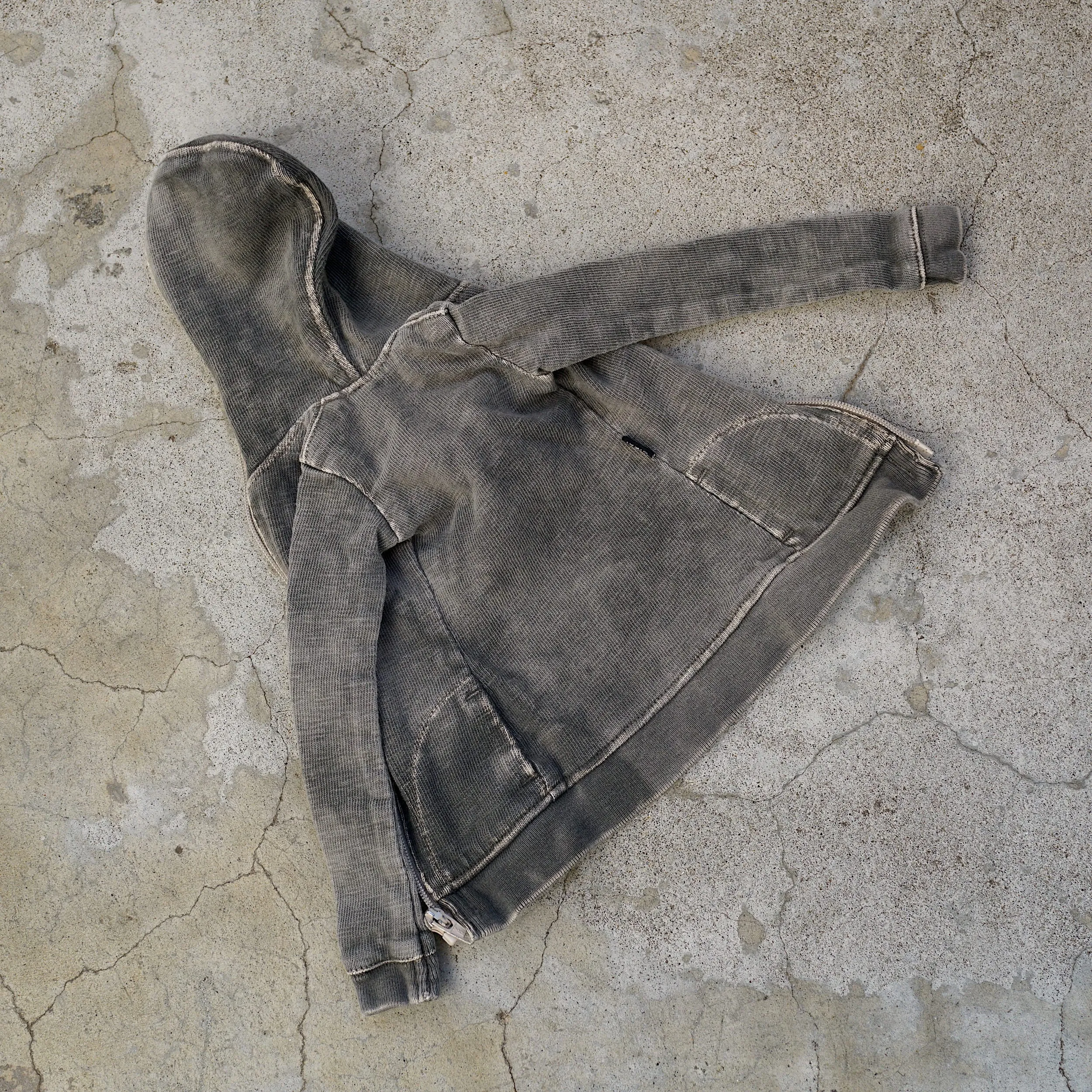 Hooded Zip Cardigan (Ash Gray)