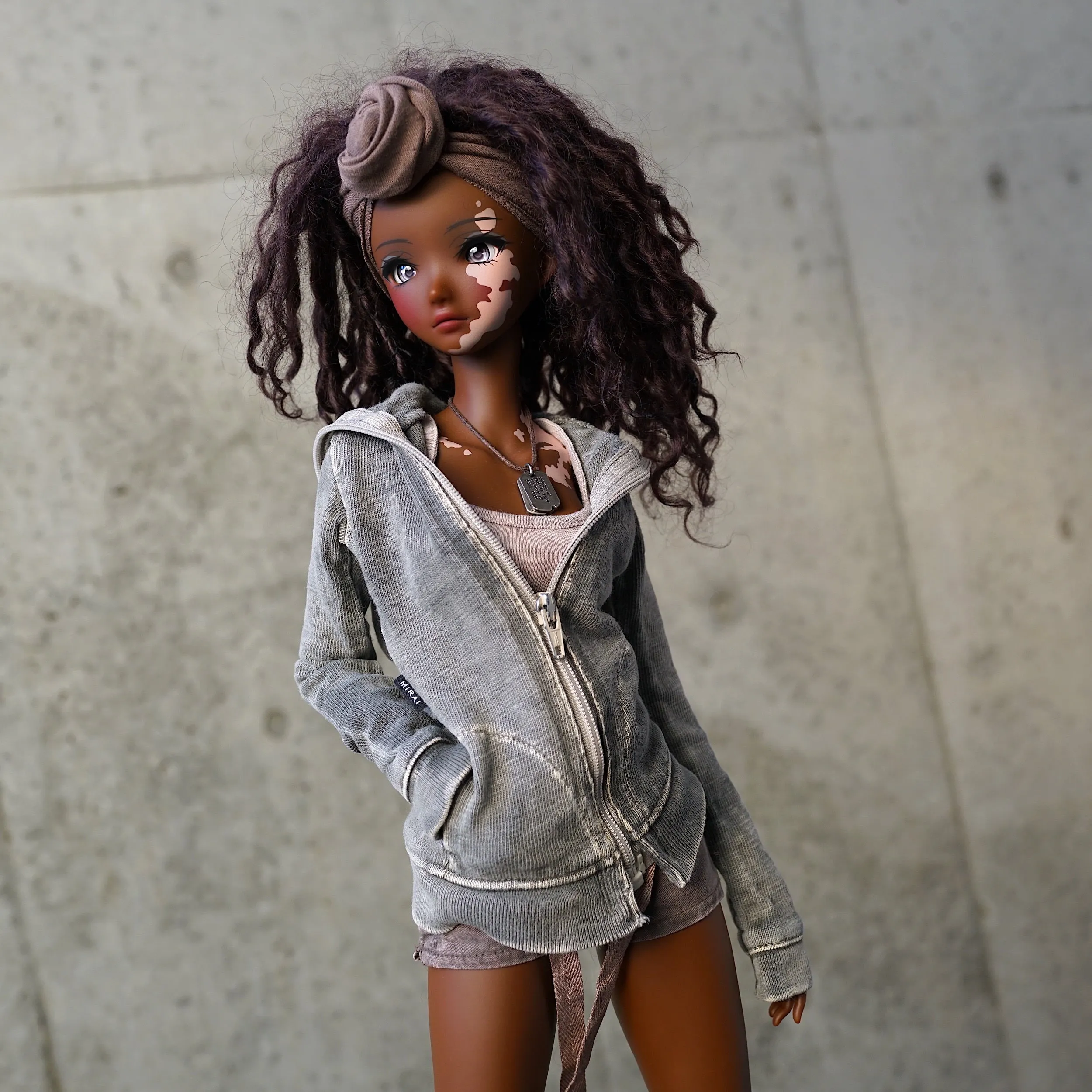 Hooded Zip Cardigan (Ash Gray)