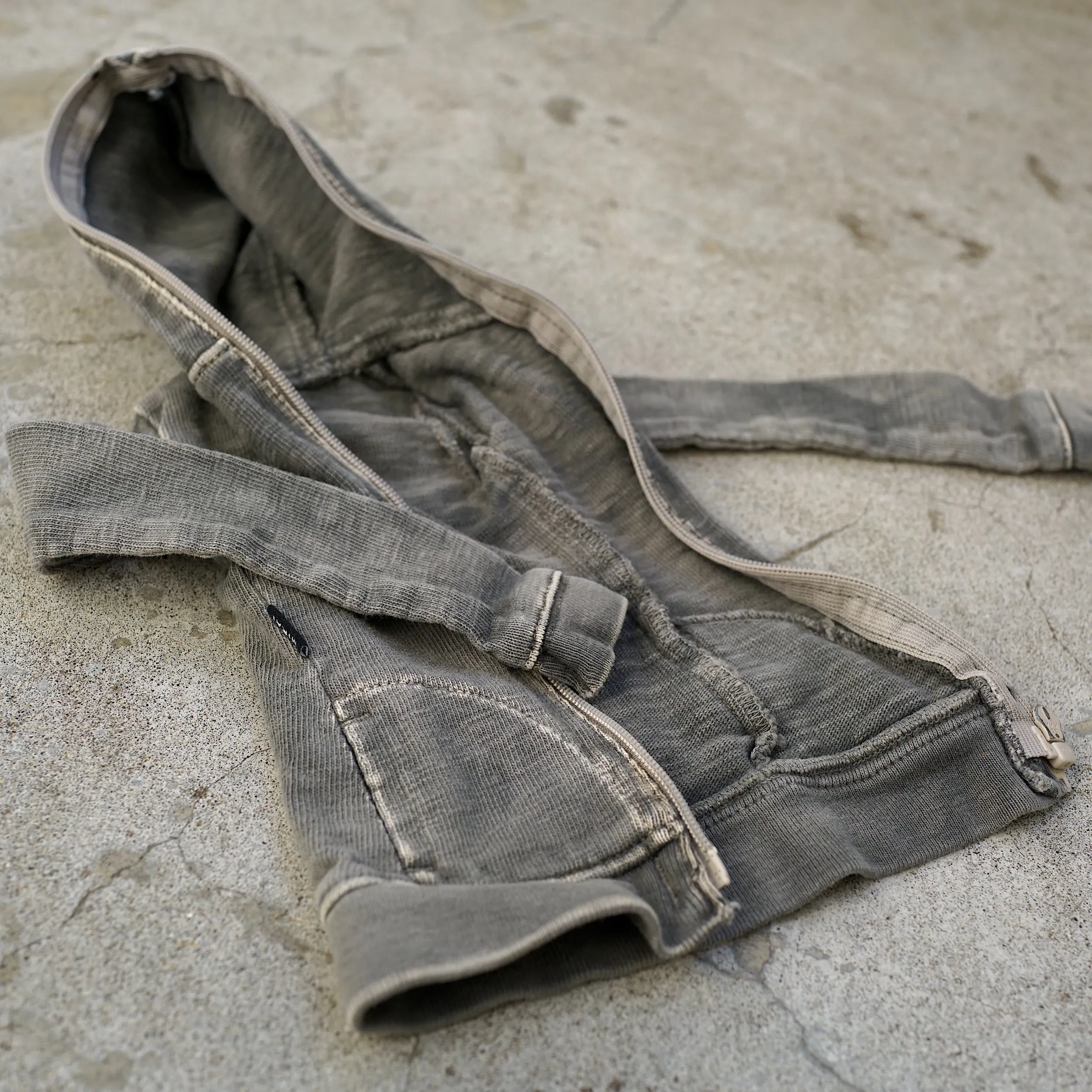 Hooded Zip Cardigan (Ash Gray)