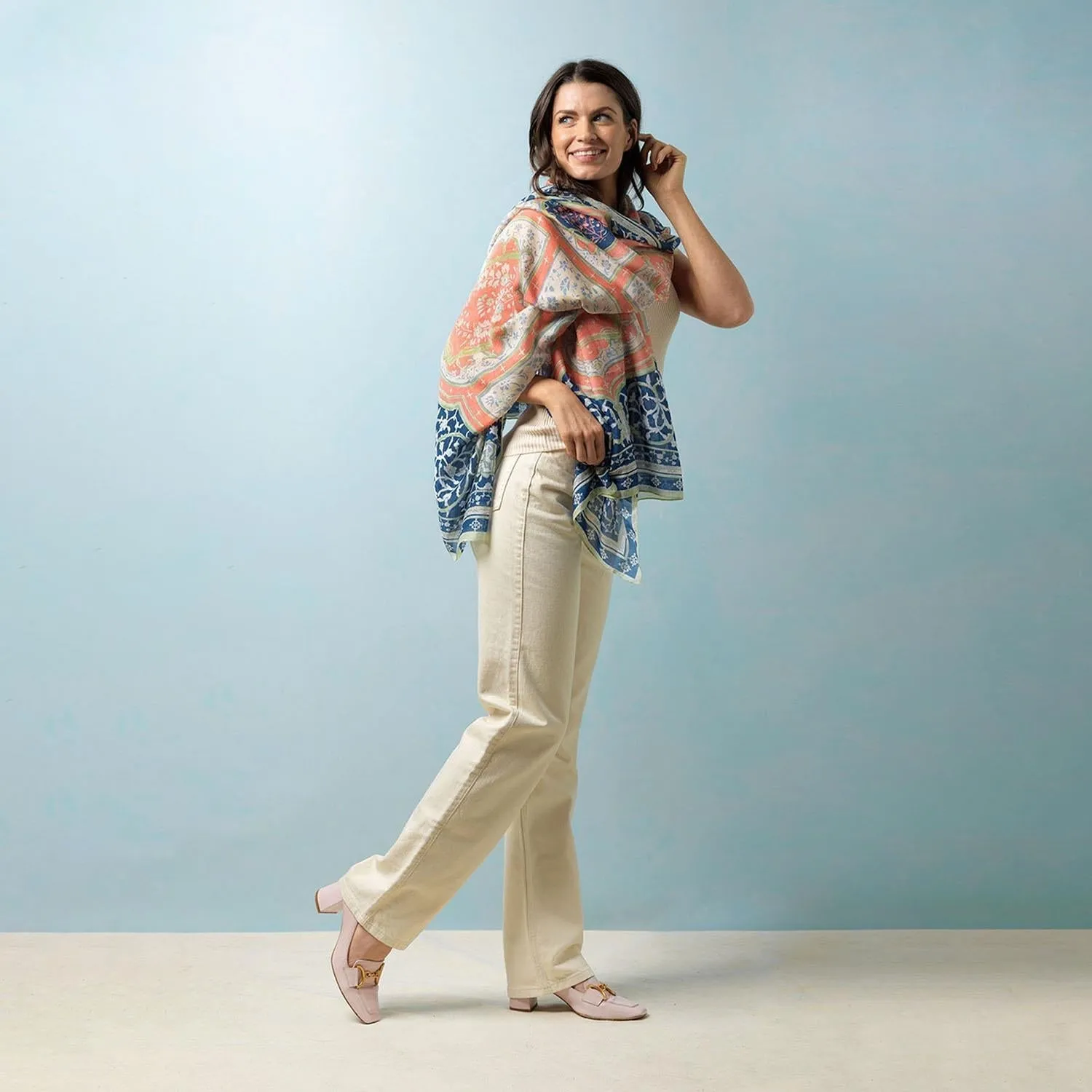 Indian Summer Blue Scarf