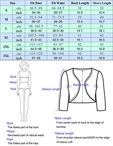 KANCY KOLE Women's 3/4 Sleeve Ivory Knit Cardigan for Dress 1950s Style Shrugs Sweaters (Ivory,M)