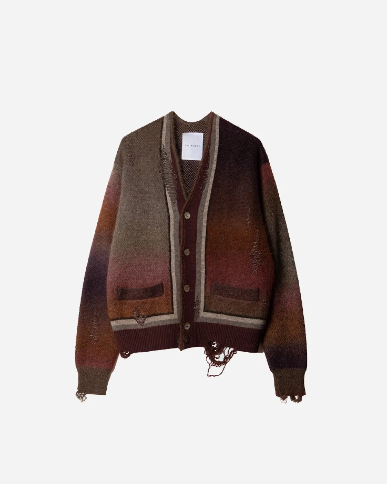 KASURI JACQUARD COMPACT CARDIGAN .10【GARNET】