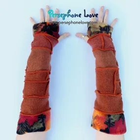 Katwise inspired needle-felted 100% cashmere upcycled sweater arm warmers -1761
