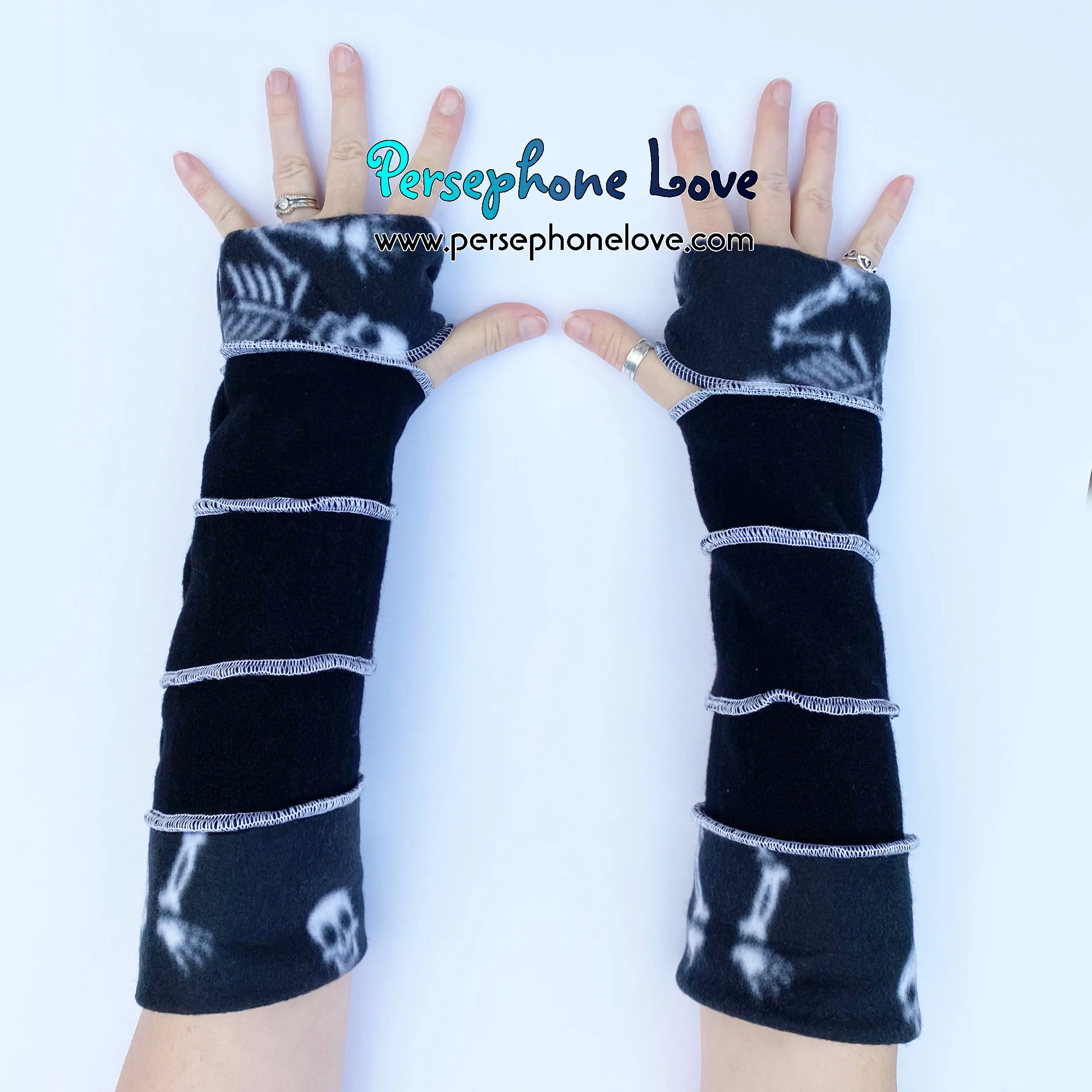 Katwise inspired needle-felted 100% cashmere upcycled sweater arm warmers -1775