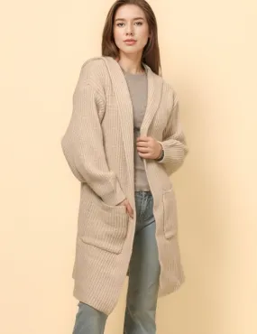 Ladies Solid Color Long Sleeve Shoodie Cardigan SKT4808