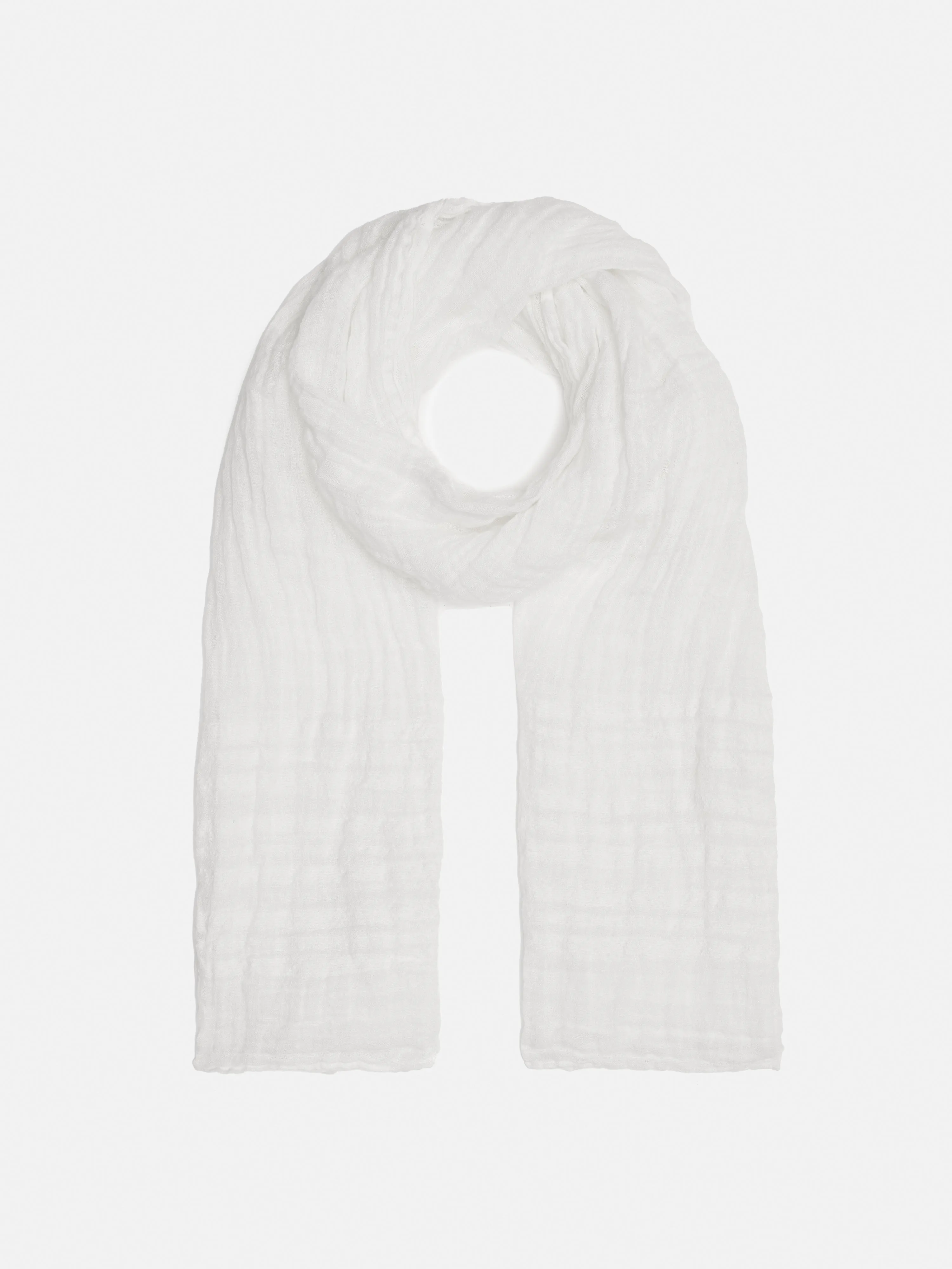 Linen Woven Scarf | White