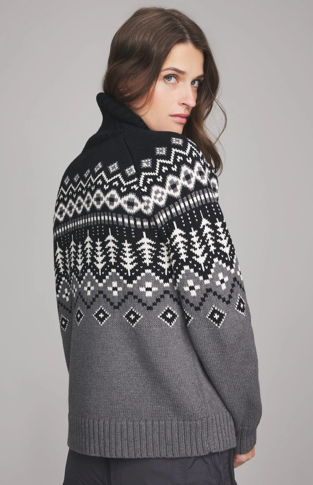 Logan Fair Isle Sweater | Black