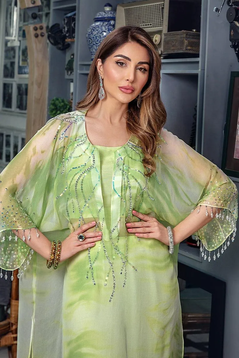 Malook - Sara - Chiffon Long Shirt & Raw Silk Trouser - 1 Piece