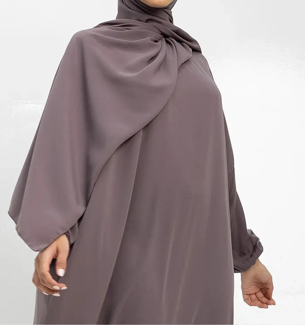 Mauve Instant Hijab Abaya