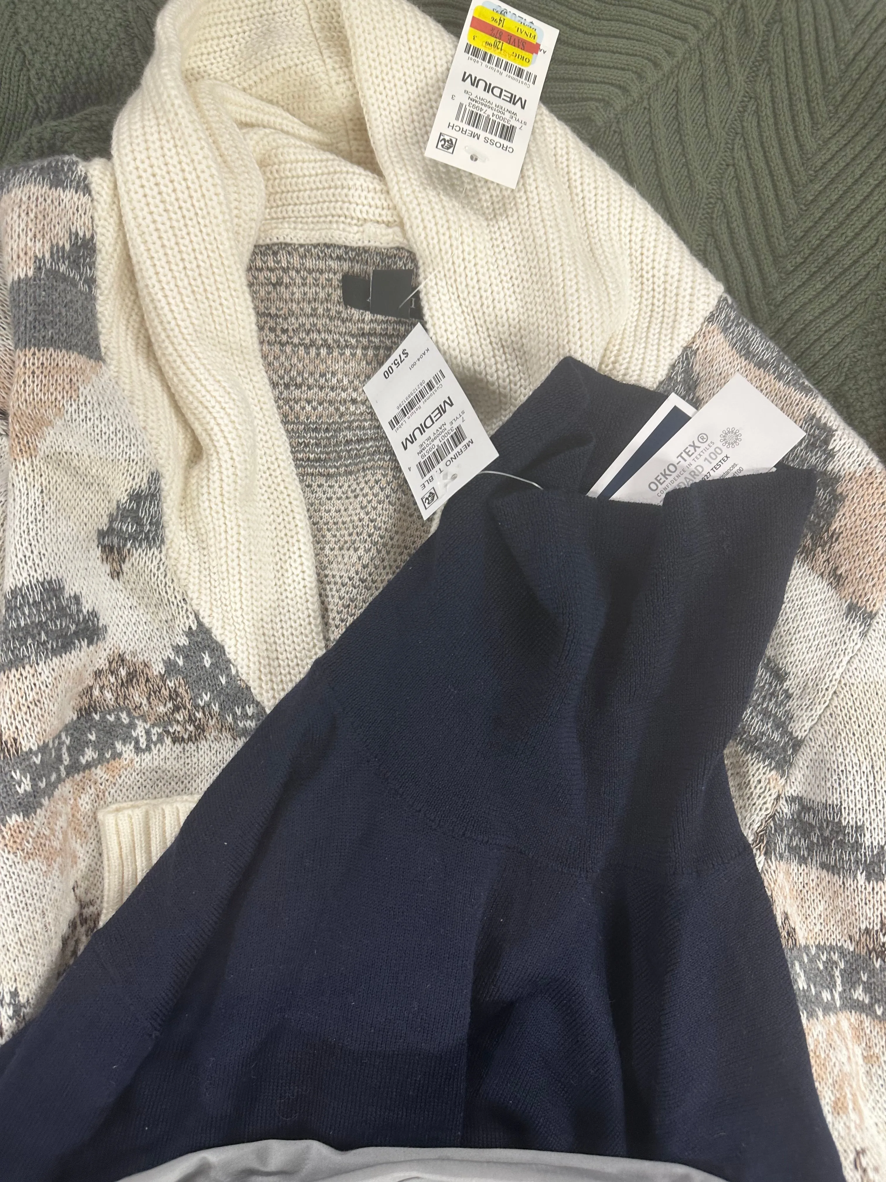 Men's Clothing Sweaters &amp; Others Wholesale Lot, POLO RALPH LAUREN, LACOSTE, TOMMY HILFIGER, AND NOW THIS, CLUB ROOM and more, 14 items, Shelf Pulls, MSRP $548