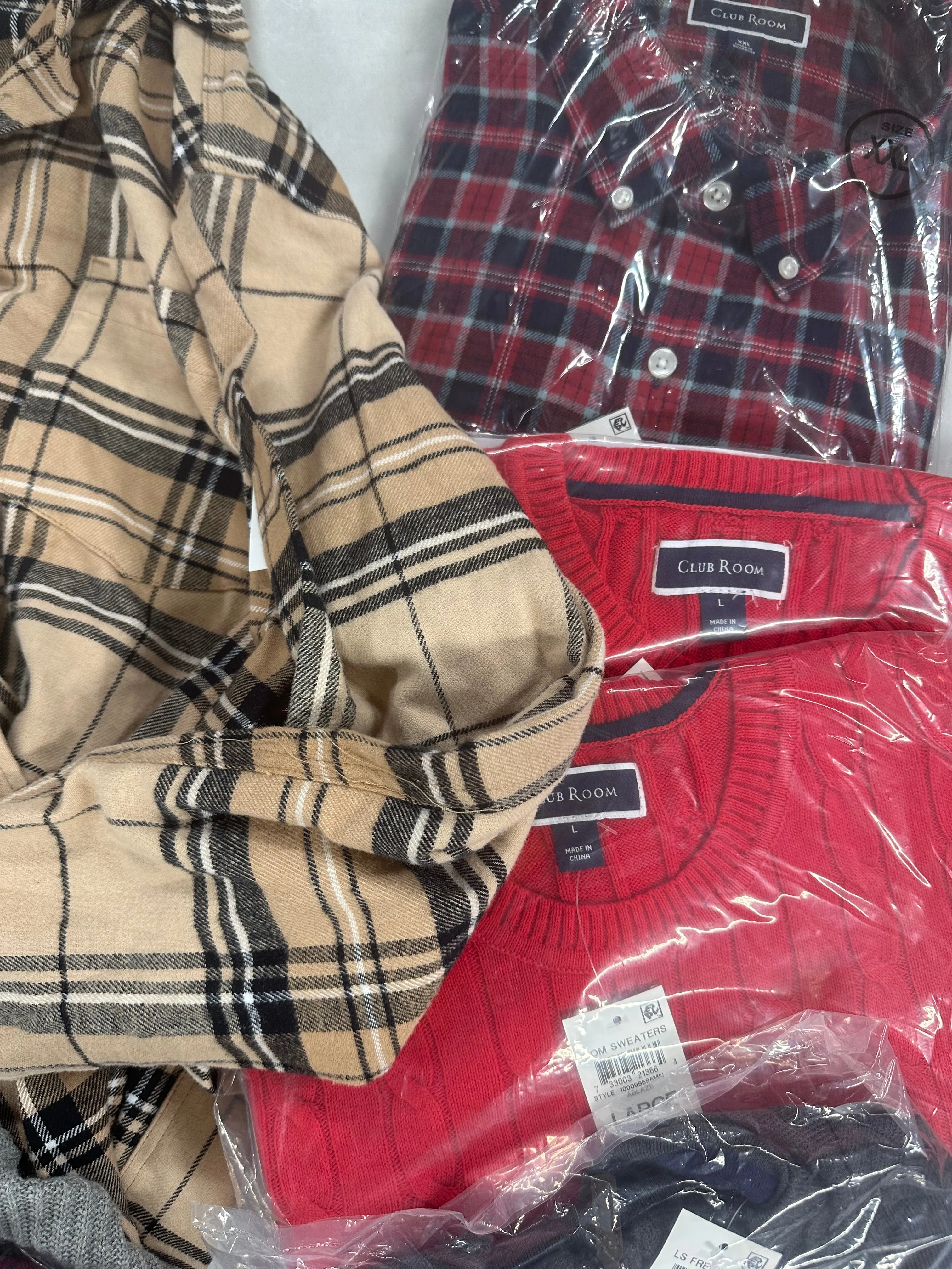Men's Clothing Sweaters &amp; Others Wholesale Lot, POLO RALPH LAUREN, LACOSTE, TOMMY HILFIGER, AND NOW THIS, CLUB ROOM and more, 14 items, Shelf Pulls, MSRP $548