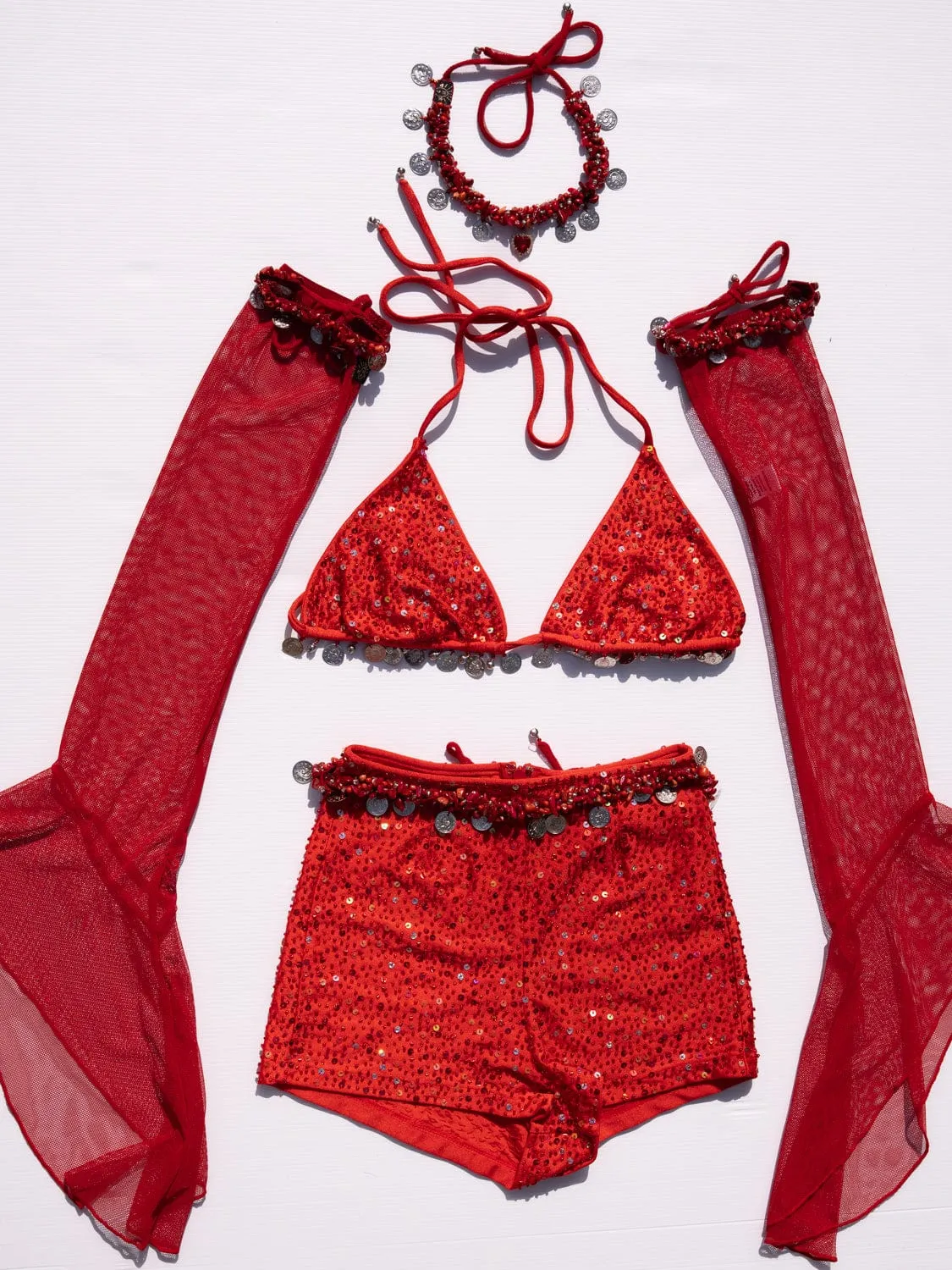 PIXIE ARM WARMERS - RED