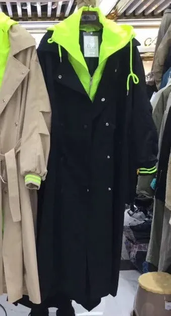 Pre Order:  Neon Hoodie Belted Coat